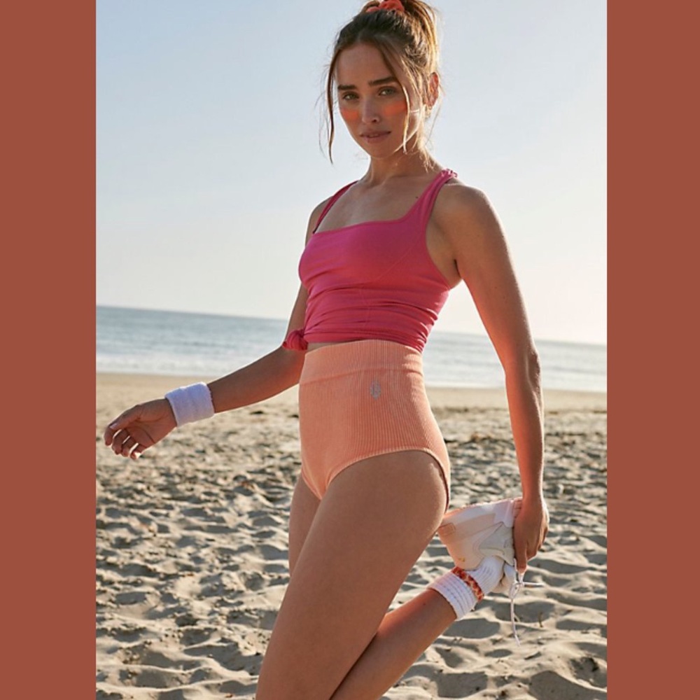 Free People Pink and Orange Women Shorts